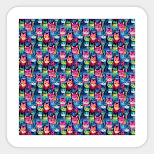 Happy Cats Cute Kitties Pet Lover Pattern Sticker